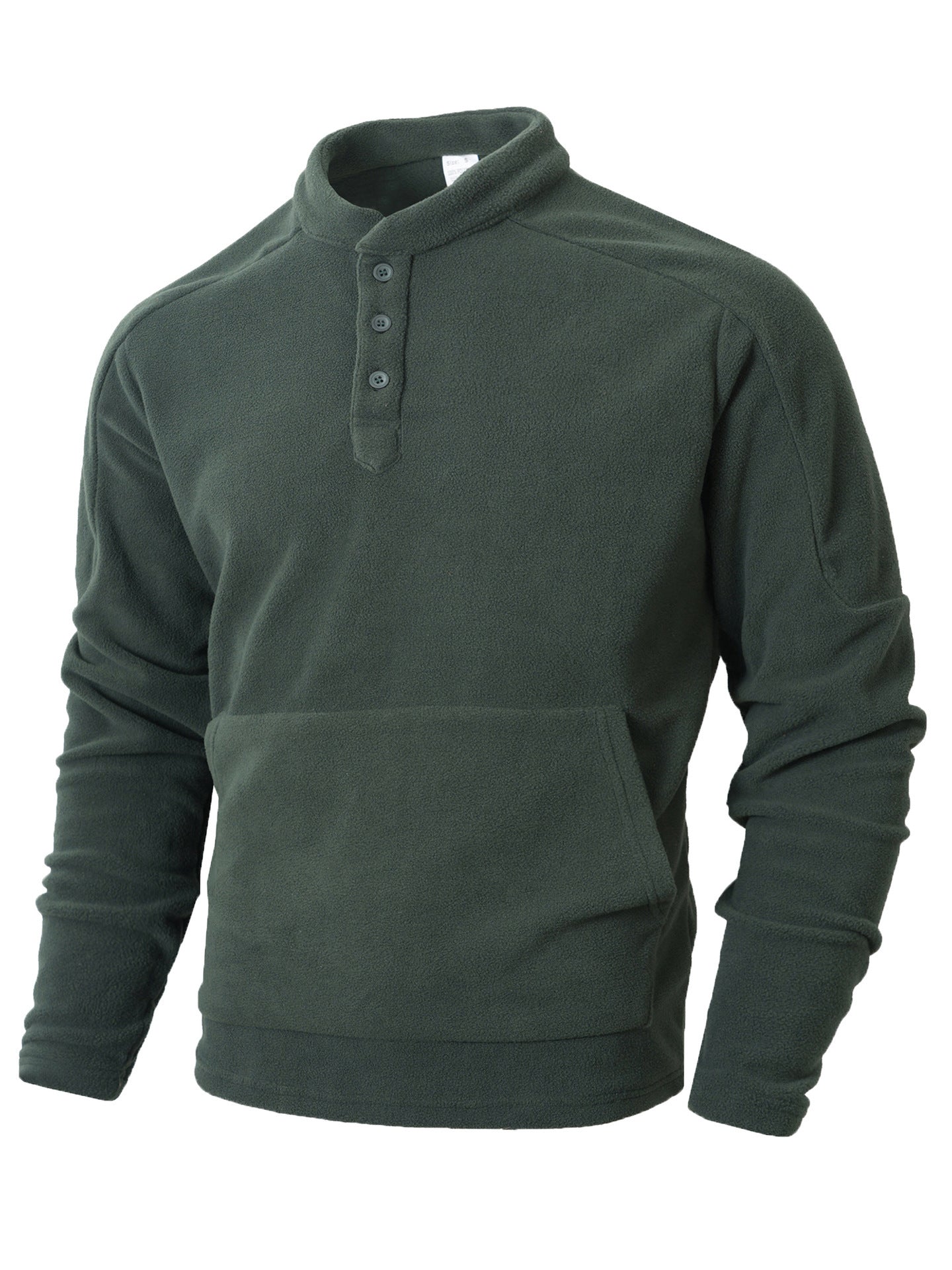 Herren Fleece-Pullover mit modischem Stehkragen und praktischen Knopfdetails ModeGeist