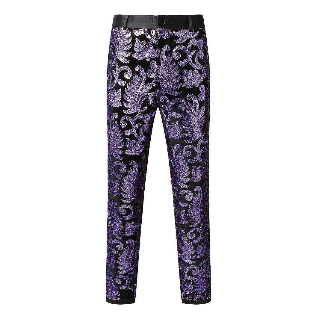 Herren Glitzernde Veranstaltungs-Hose mit floralem Muster ModeGeist
