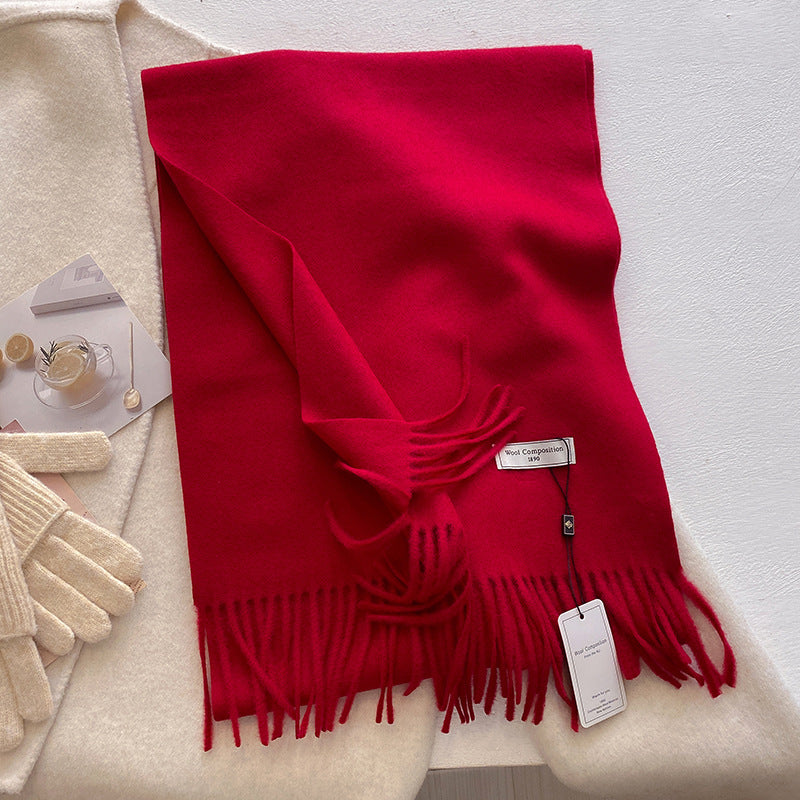 MODEGEIST Damen Schal Quasten Weich Vielseitig Uni Elegant
