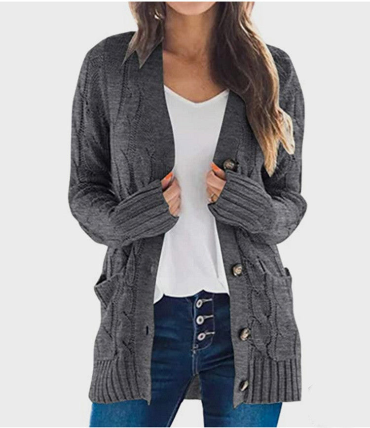 Damen Grobstrick-Cardigan mit aufwendigem Zopfmuster und praktischen Taschen ModeGeist