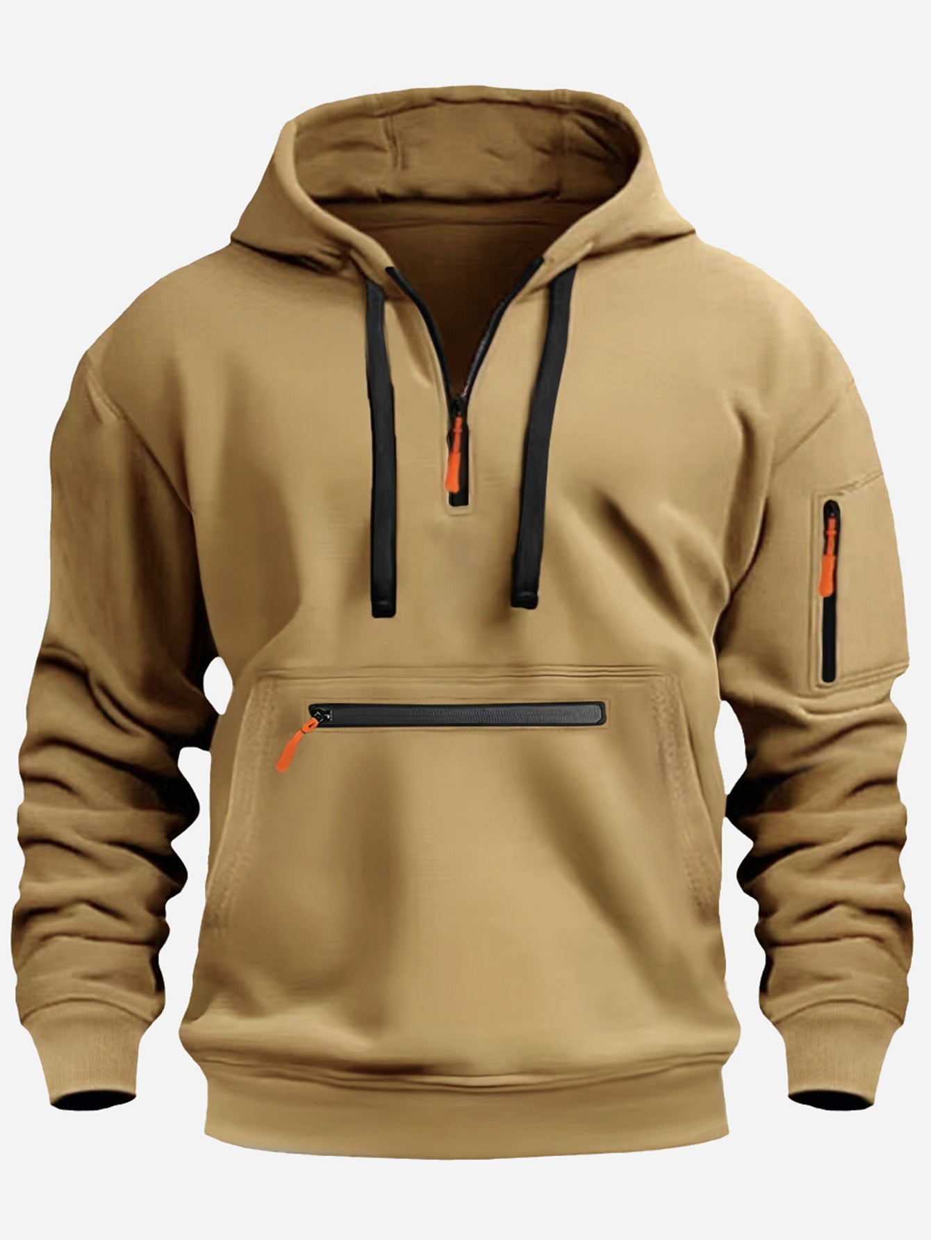 Herren modischer Kapuzenpullover mit praktischen Reißverschluss-Taschen ModeGeist