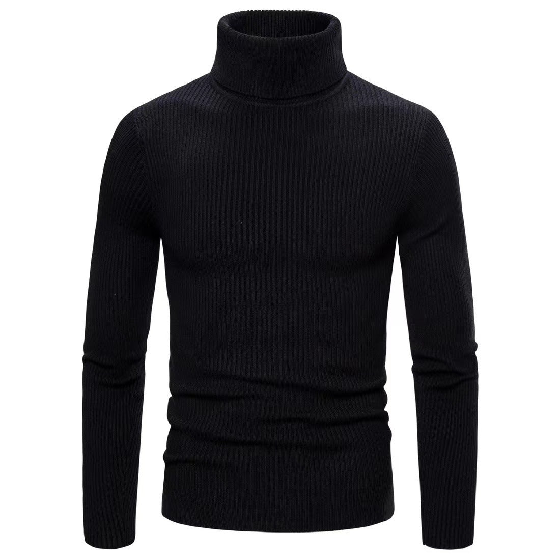 Herren hochwertiger Rollkragenpullover aus feinem Rippstrick ModeGeist