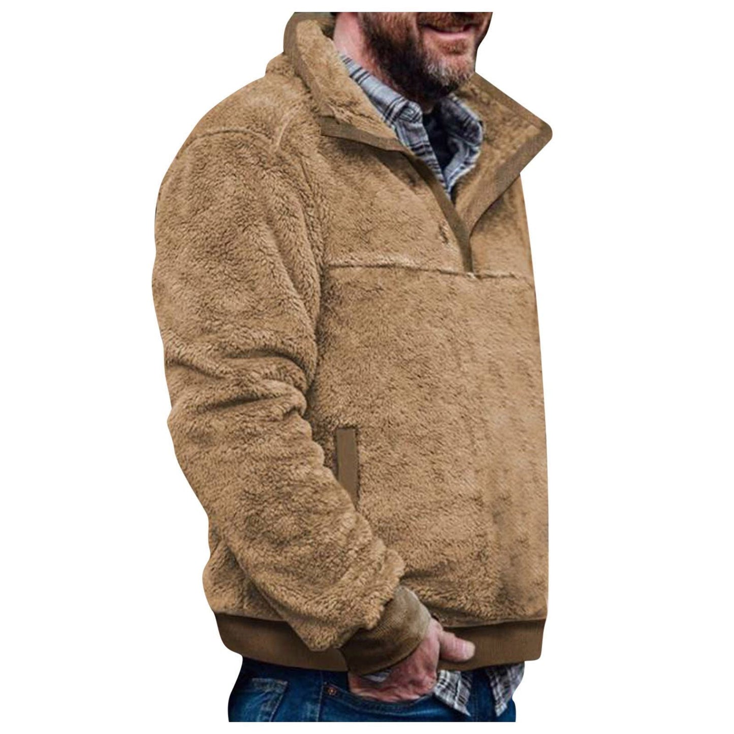 Herren Pulloverjacke mit farbenfrohem, geometrischem Design und praktischer Brusttasche ModeGeist
