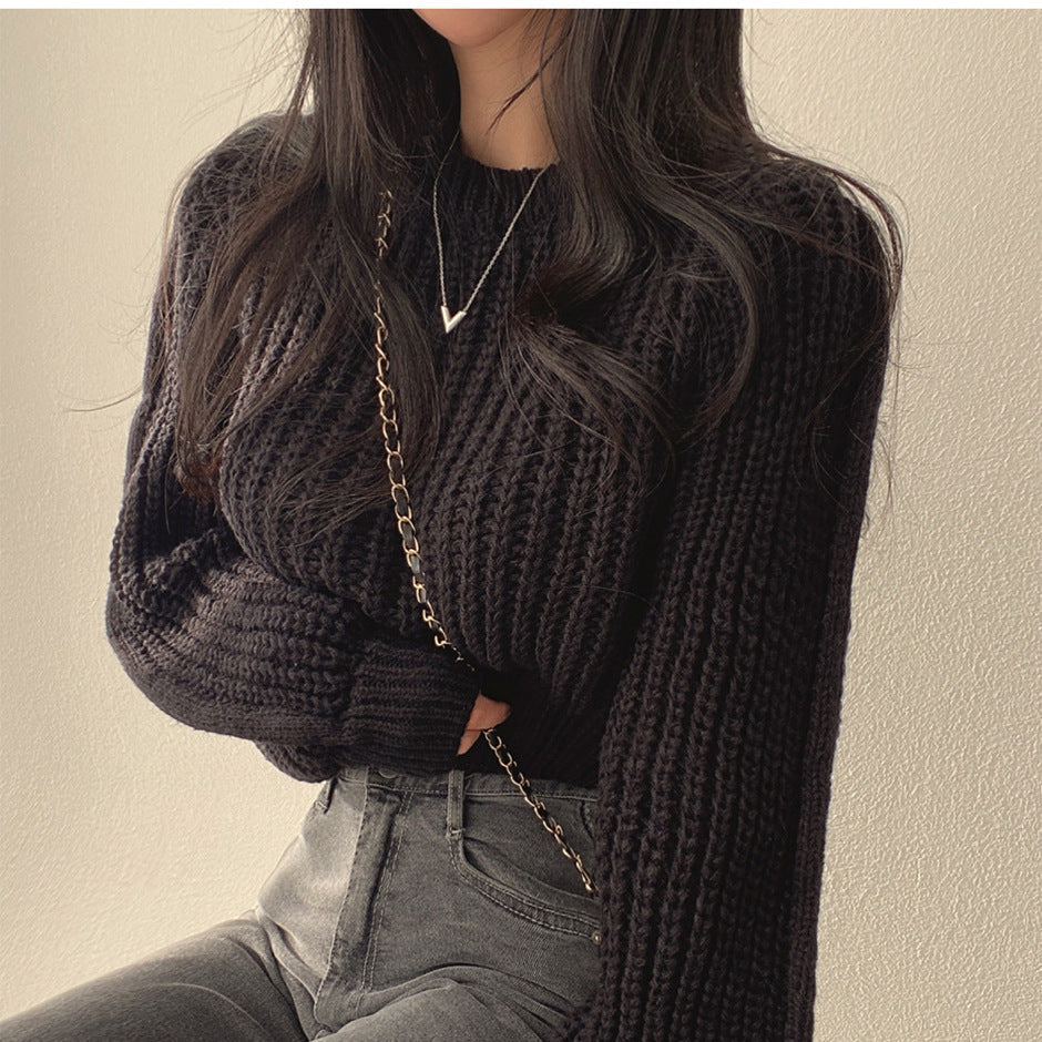 Damen Grobstrickpullover mit weitem Schnitt und überschnittenen Schultern ModeGeist