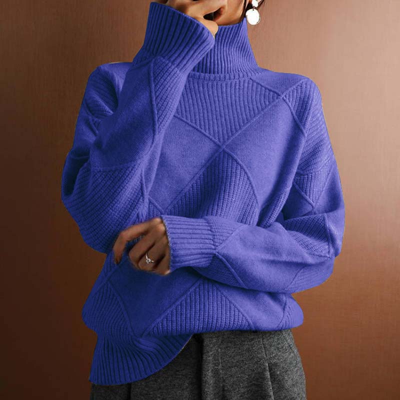 ModeGeist | Einfarbiger Klassischer Strickpullover Für Damen