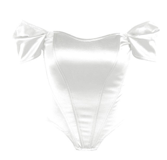 Damen Elegantes Off-Shoulder Oberteil mit Puffärmeln ModeGeist