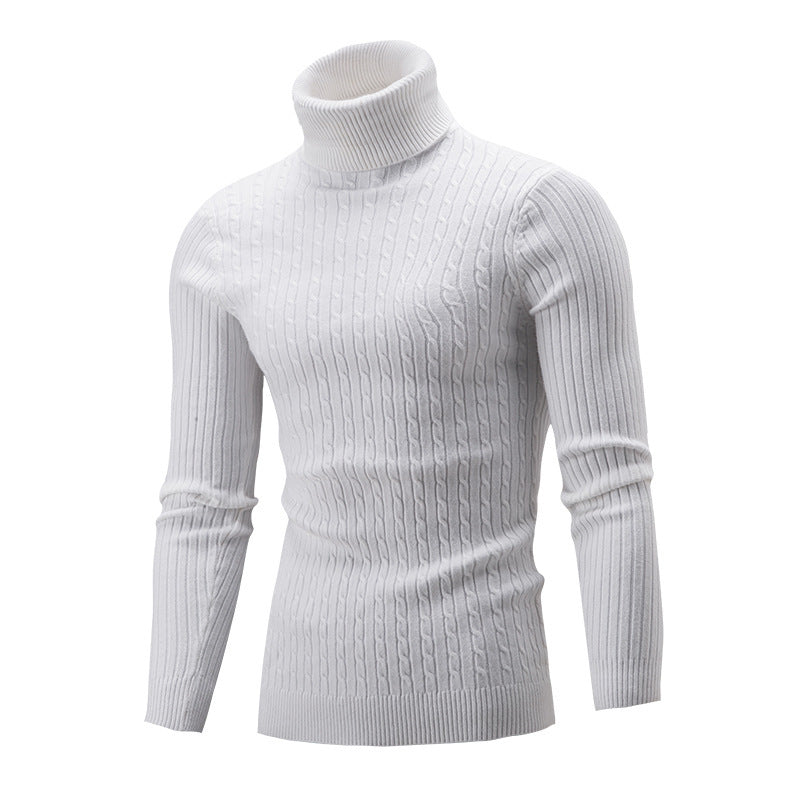Herren rollkragen Pullover mit Zopfmuster ModeGeist