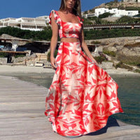 Damen Elegantes Maxikleid mit fließendem Saum und verspieltem Blumenmuster ModeGeist