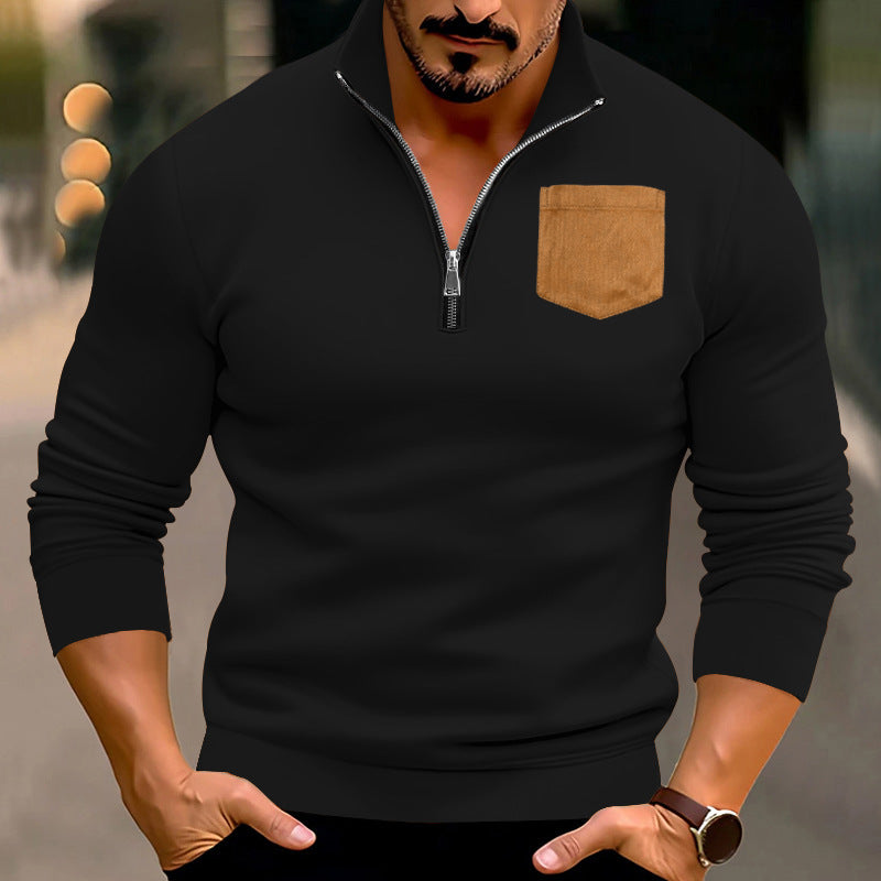 Herren sportlicher Pullover mit kontrastierenden Taschen ModeGeist