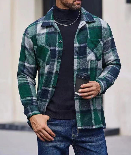 Herren lässige Karomuster Hemdjacke ModeGeist