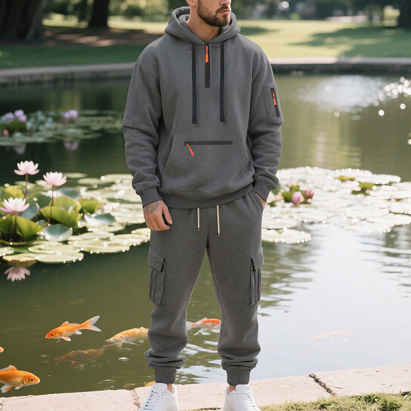 Herren sportliches Hoodie- und Cargo-Hosen-Set ModeGeist