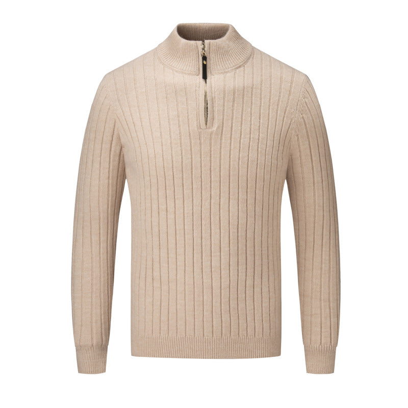 Herren Pullover mit modernem Stehkragen und ergänzendem Reißverschluss ModeGeist