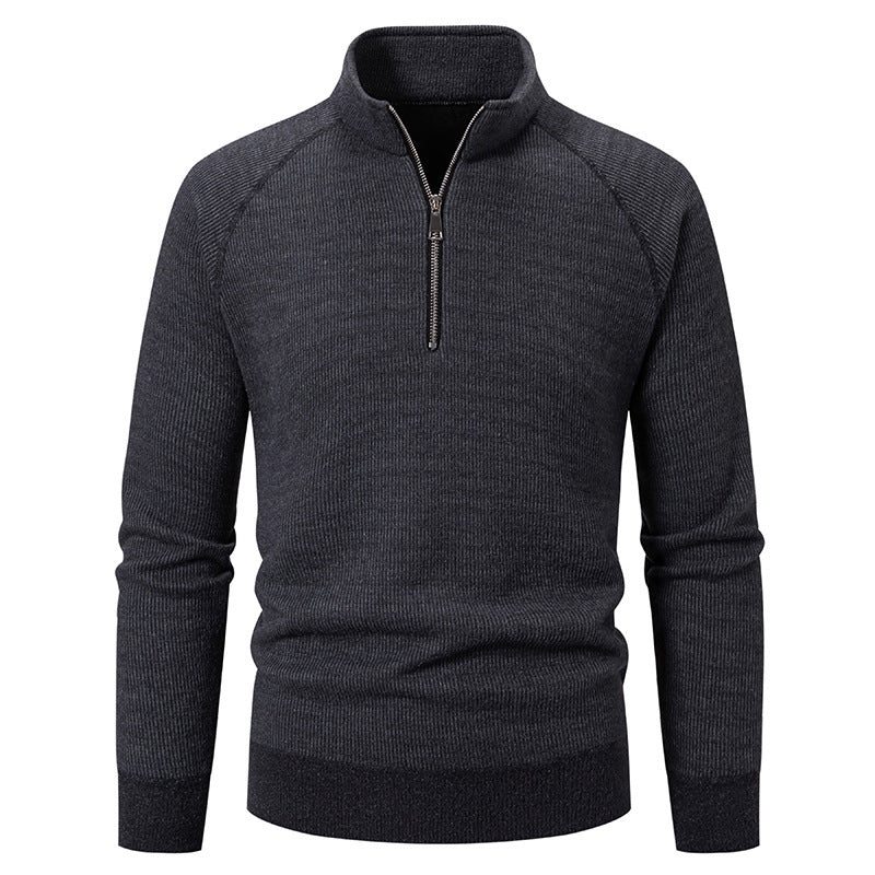 Herren Rollkragenpullover mit modernem Reißverschluss und strukturiertem Design ModeGeist