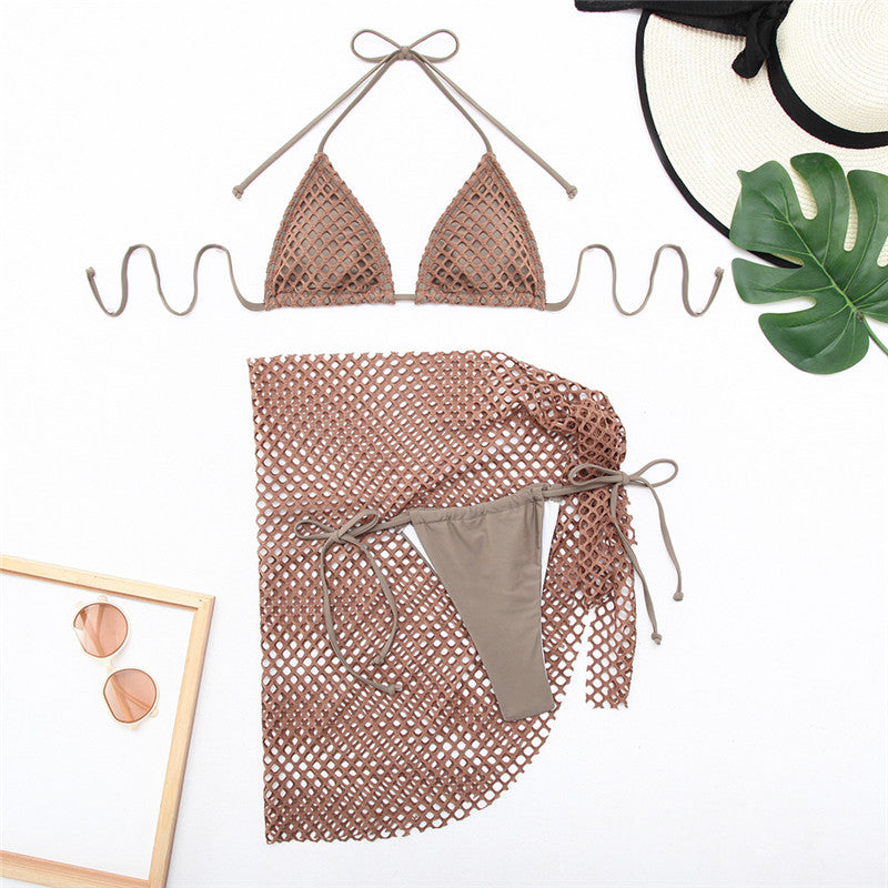 Bikini-Set für Damen mit transparentem Netz und verstellbaren Trägern von MODEGEIST