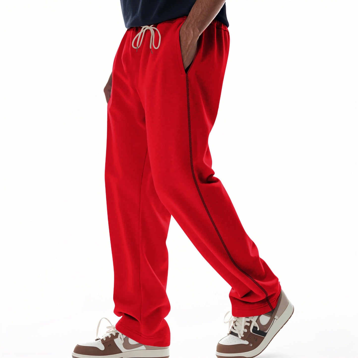 Herren bequeme Jogginghose mit Reißverschluss und seitlichen Taschen ModeGeist