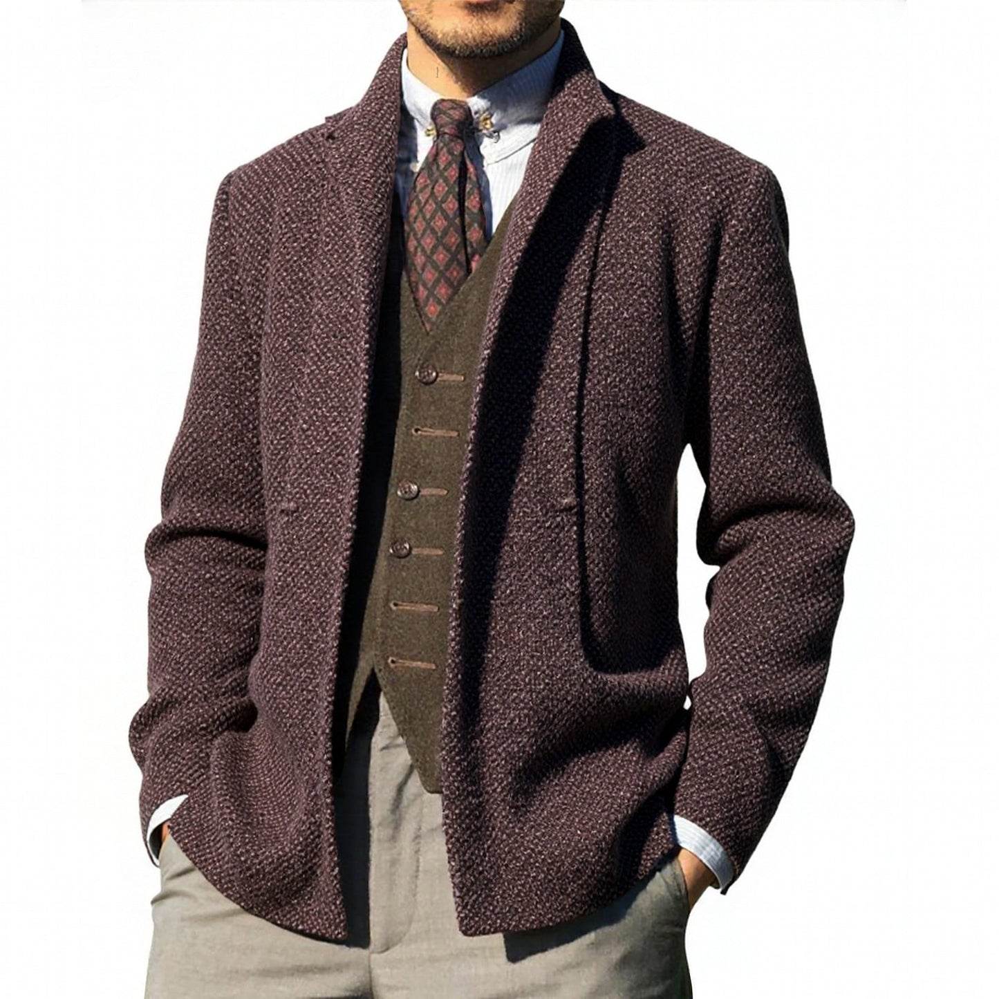 Herren elegante Strickjacke mit modernem Schnitt und praktischen Taschen ModeGeist