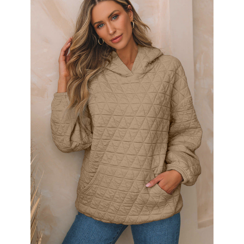 Damen gesteppter Kapuzenpullover mit praktischen Taschen ModeGeist