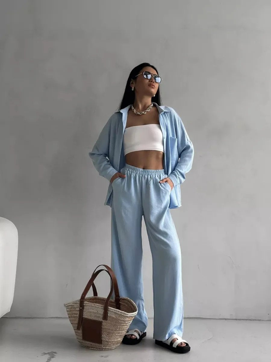 Damen lässige Bluse im Oversized-Stil mit Taschen ModeGeist