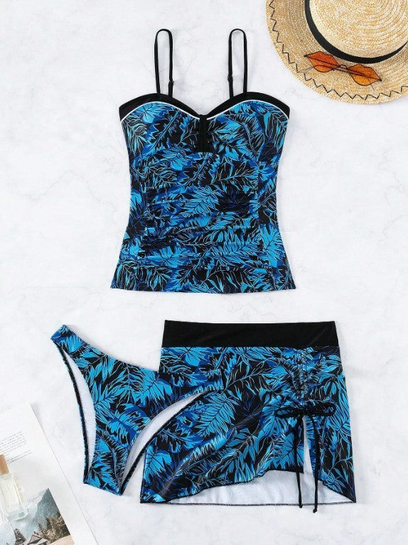 Elegantes Damen Tankini-Set mit Blumenmuster und Raffung von MODEGEIST