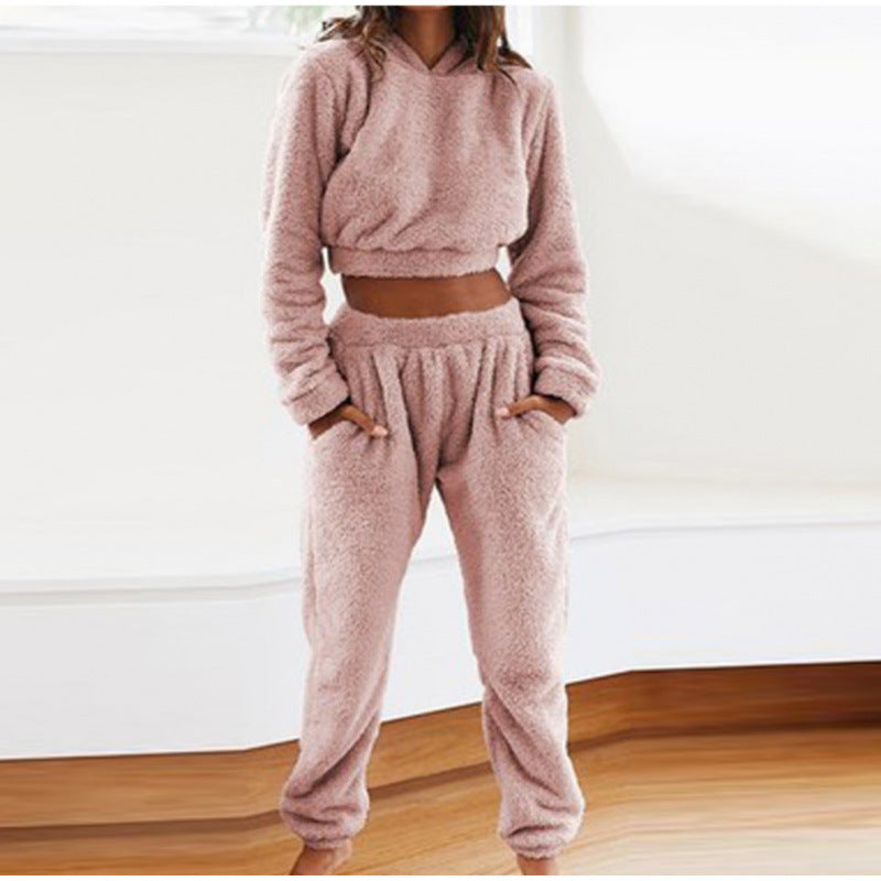 Damen kuscheliges Lounge-Set aus weichem Fleece ModeGeist