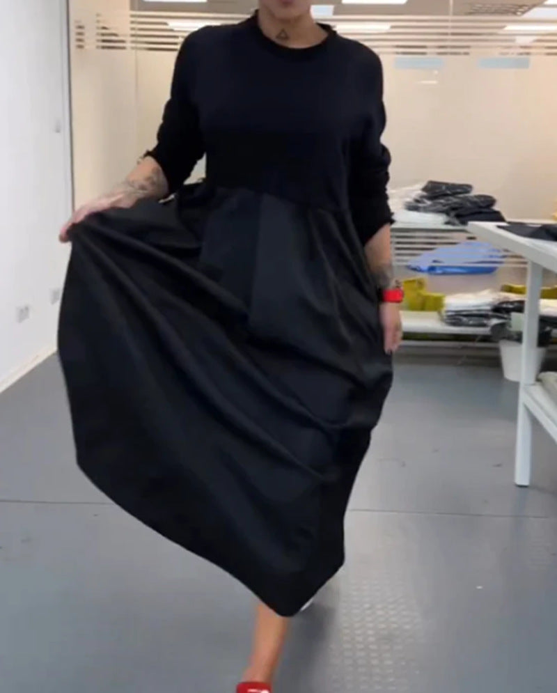 Trendiges Damen-Maxikleid mit Taschen und angesagtem Lagenlook von MODEGEIST