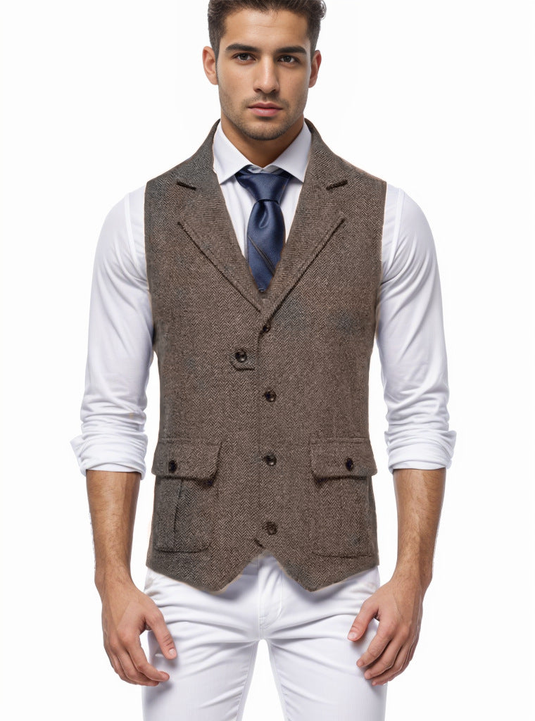 Herren elegante Weste im Hahnentrittmuster ModeGeist