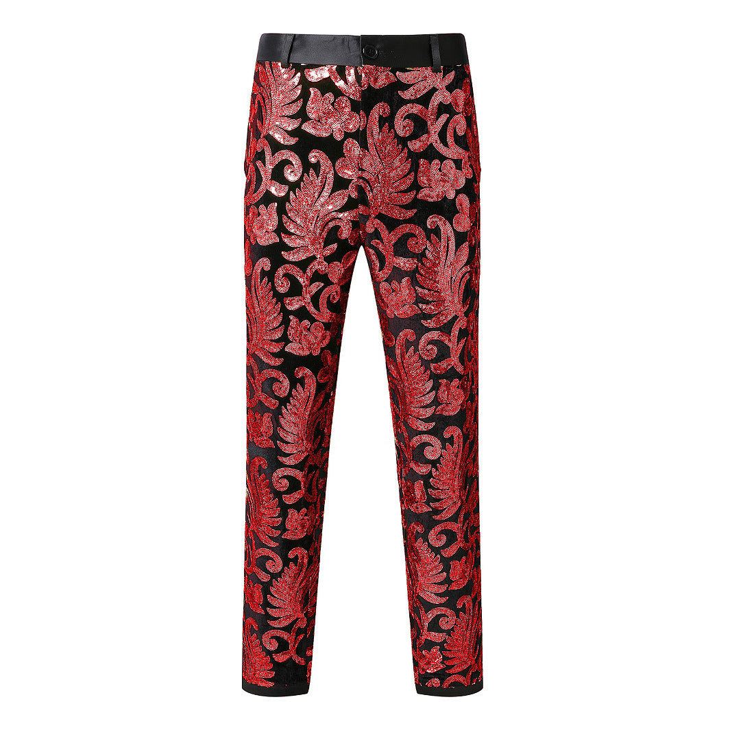 Herren Glitzernde Veranstaltungs-Hose mit floralem Muster ModeGeist