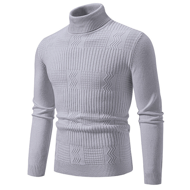 Herren eleganter Rollkragenpullover mit strukturiertem Design ModeGeist