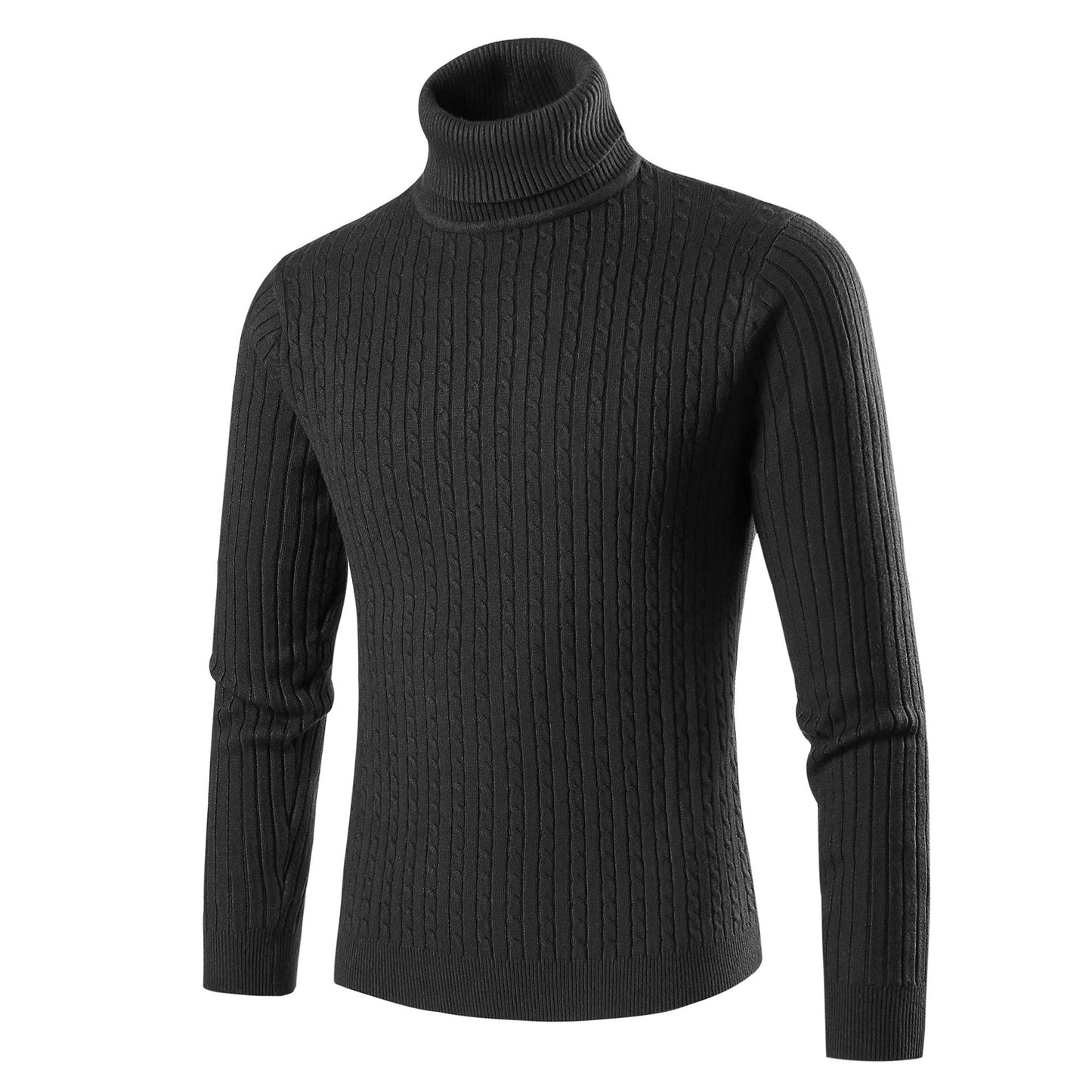 Herren modischer Rollkragenpullover aus strukturiertem Strick ModeGeist