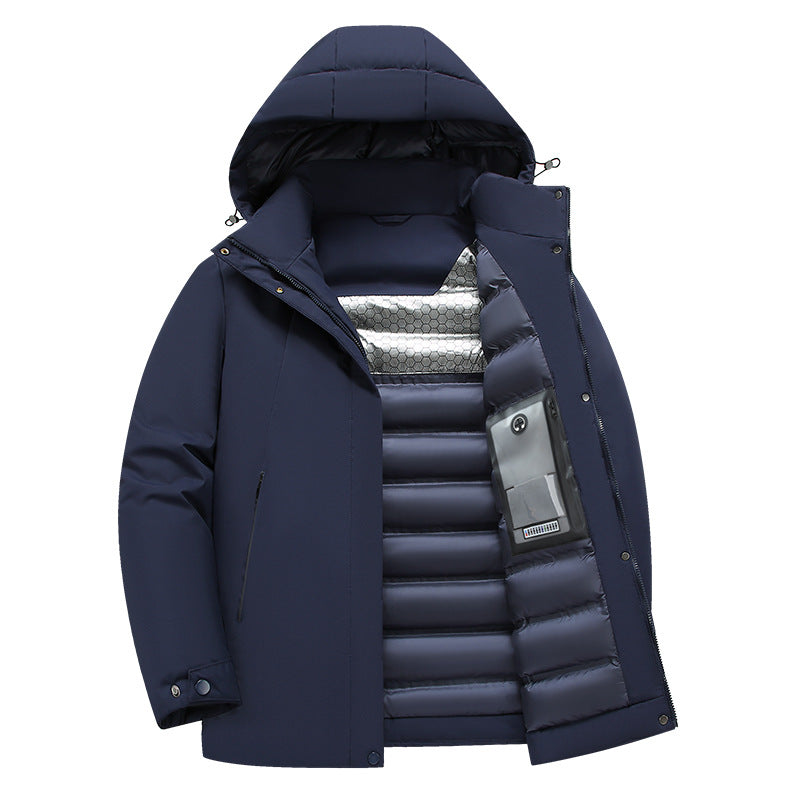 Herren isolierte Funktionsjacke mit kapuze und wasserabweisenden Eigenschaften ModeGeist