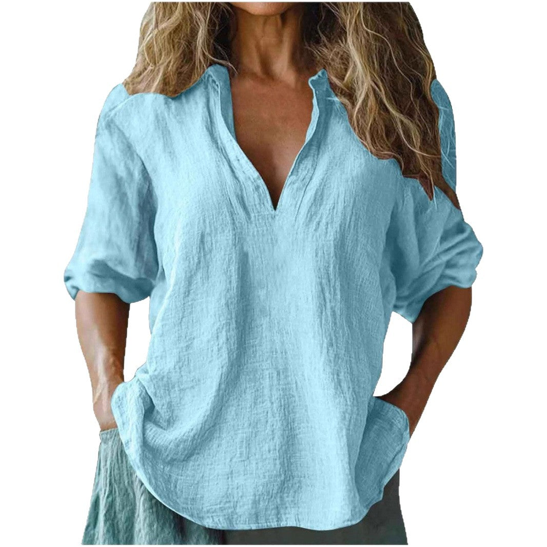 Damen lässige Leinenbluse ModeGeist