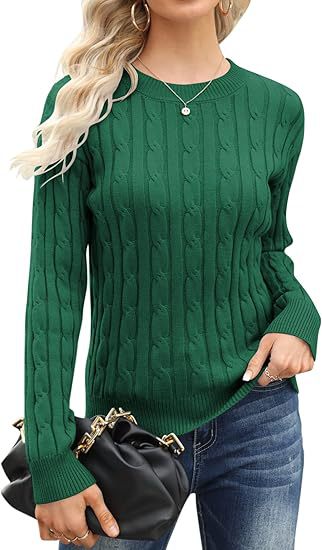 Damen klassischer Strickpullover mit Zopfdesign ModeGeist