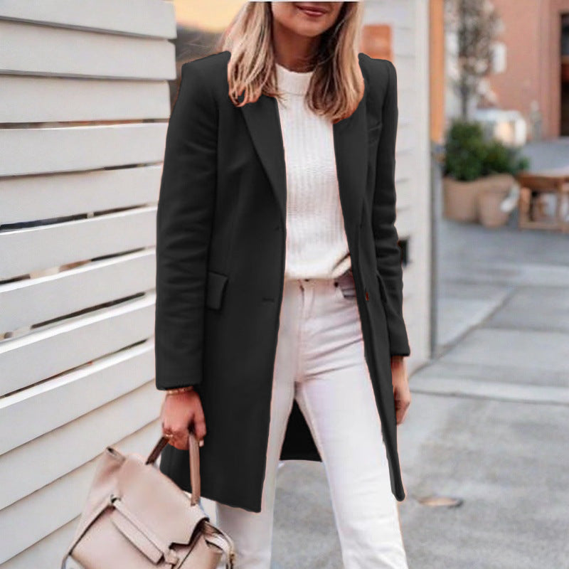 Damen eleganter und bequemer Wollmantel ModeGeist