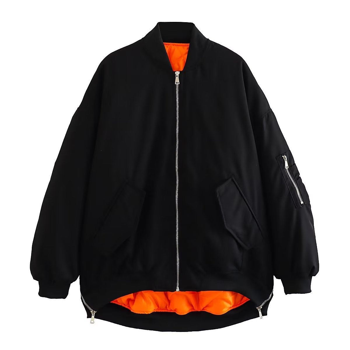 Damen lässige Bomberjacke mit elastischen Bündchen und praktischen Taschen ModeGeist