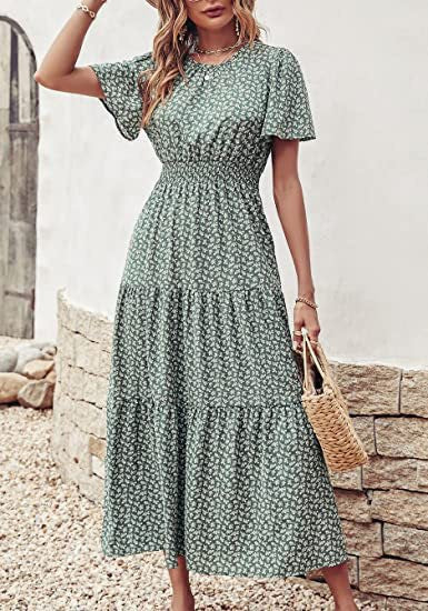 Florentines Maxikleid mit Rüschen und Blumenmuster von MODEGEIST