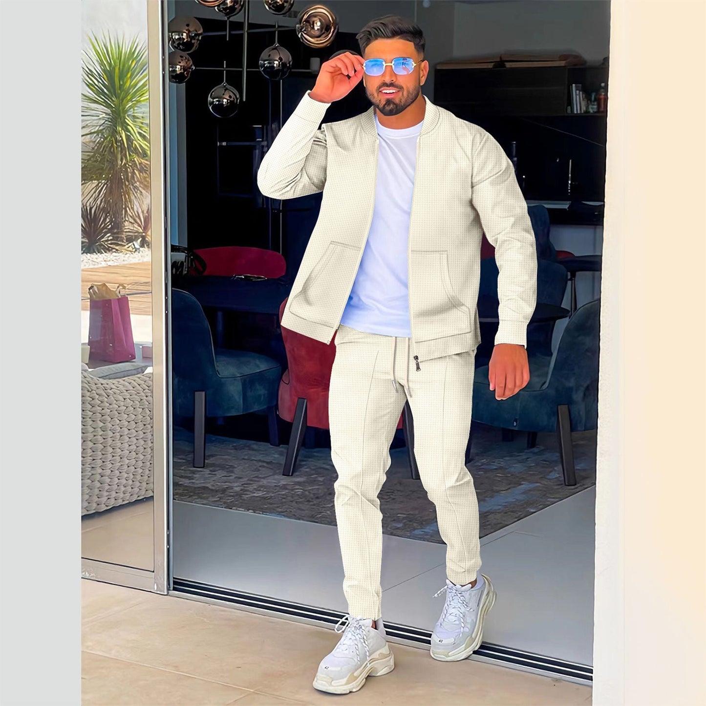 Herren sportliches Outfit mit leicht strukturiertem Design ModeGeist