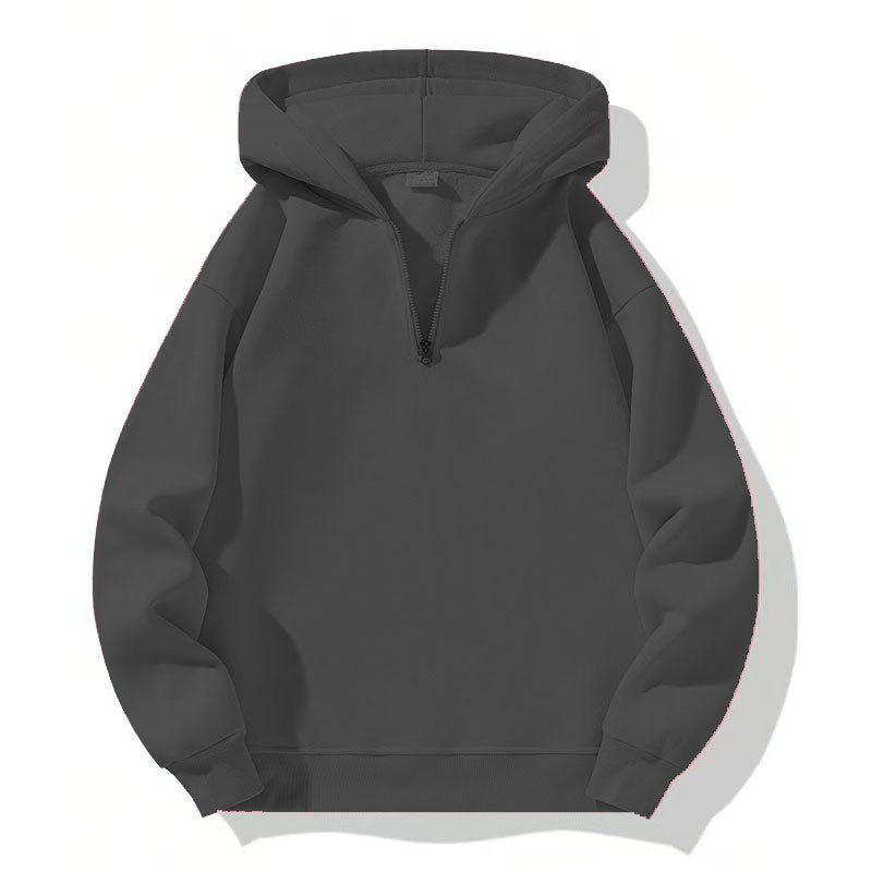 Herren sportlicher Kapuzenpullover mit halbem Reißverschluss ModeGeist