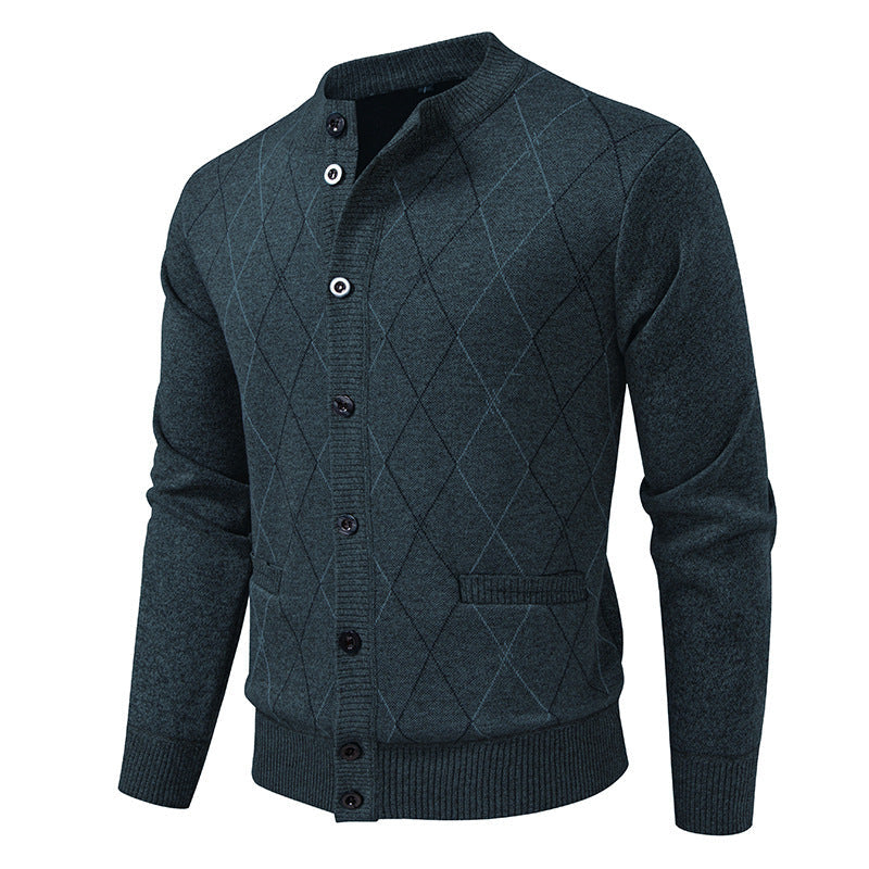 Herren Strickjacke mit modernem Rautenmuster ModeGeist