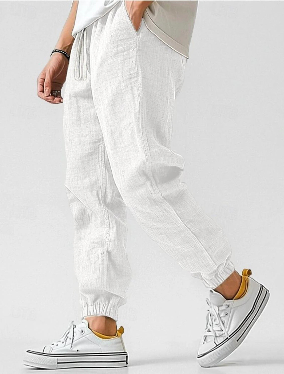 Herren Bequeme Leinenhose mit elastischem Bund und seitlichen Taschen ModeGeist
