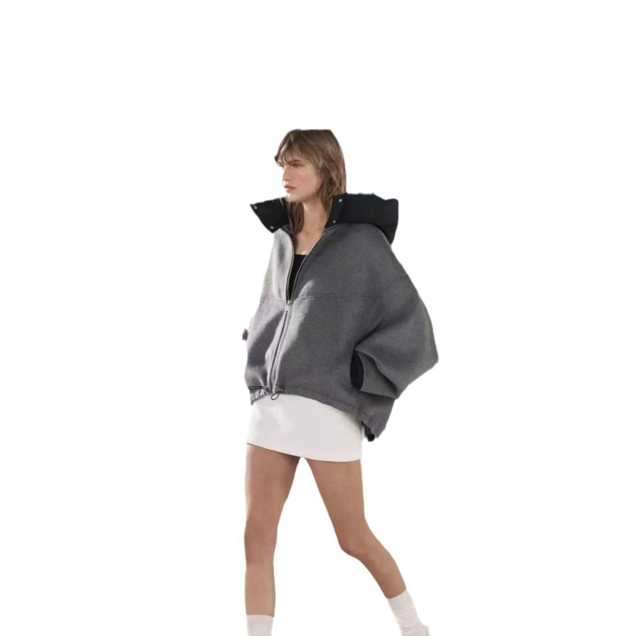 Damen modische Übergangsjacke mit kuscheliger Innenseite und verstellbarem Saum ModeGeist