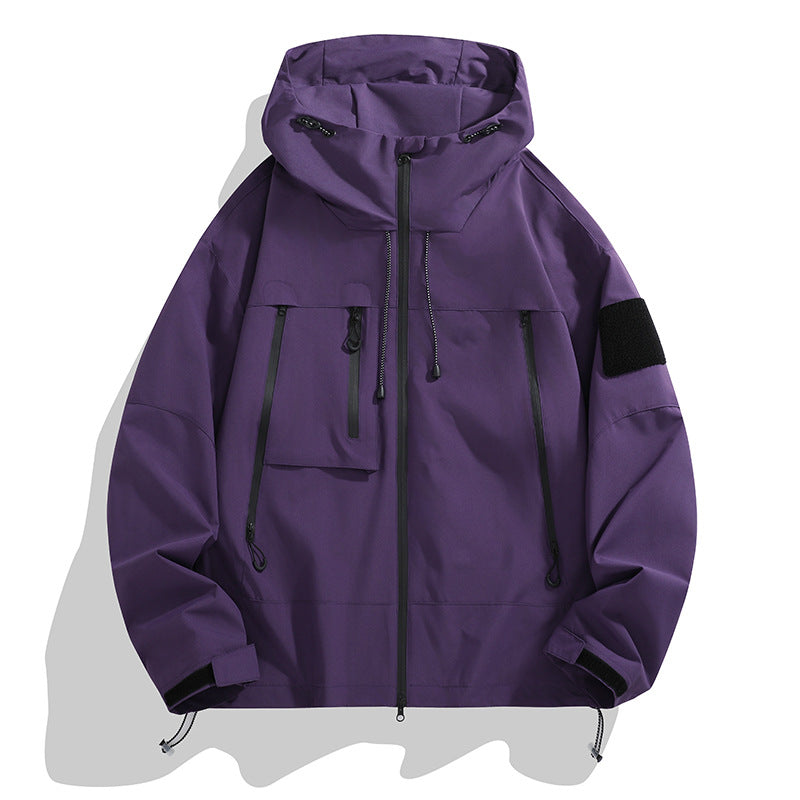 Herren funktionale Outdoor-Jacke mit verstellbarer Kapuze und mehreren Taschen ModeGeist