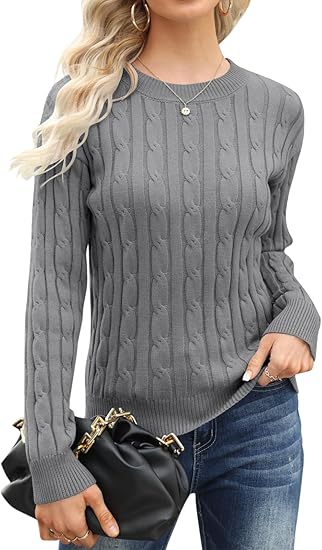 Damen klassischer Strickpullover mit Zopfdesign ModeGeist