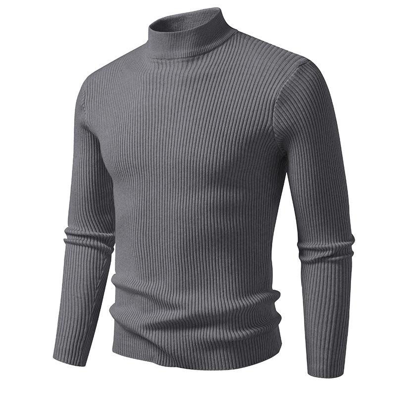 Herren Rollkragenpullover aus hochwertiger Stretch-Wolle mit Rippstruktur ModeGeist