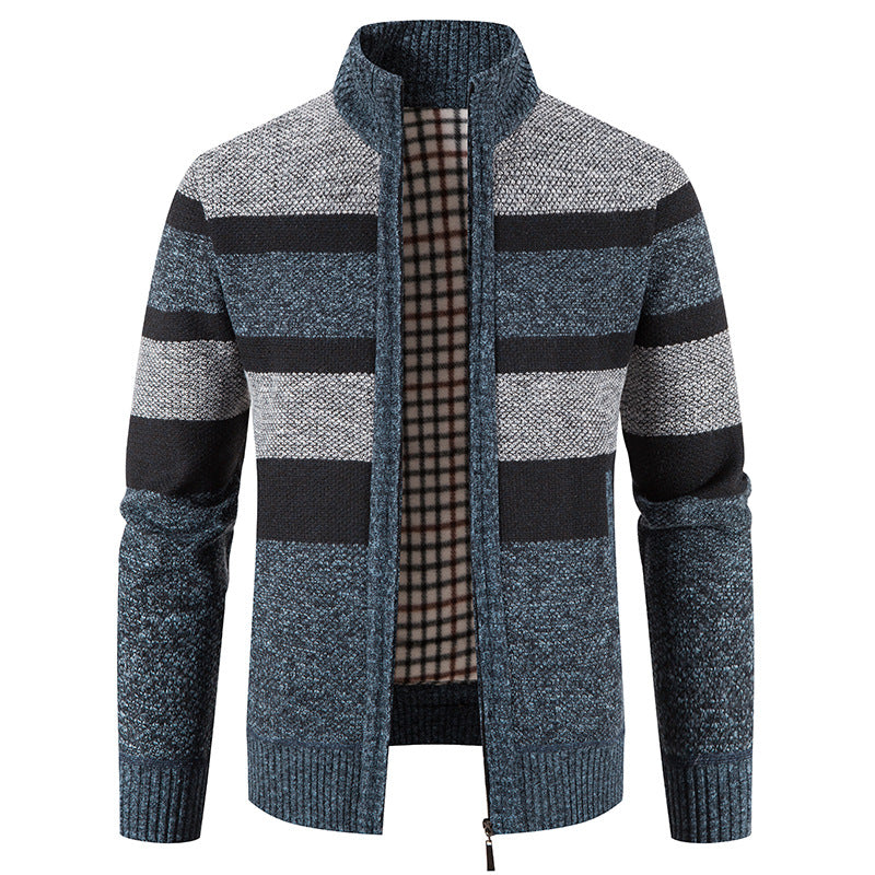 Herren modische Strickjacke mit einem modernen und vielseitigen Karomuster ModeGeist