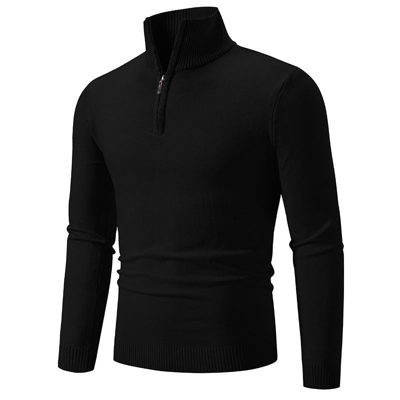 Herren Strickpullover mit modernem Stehkragen und praktischem Zipper ModeGeist