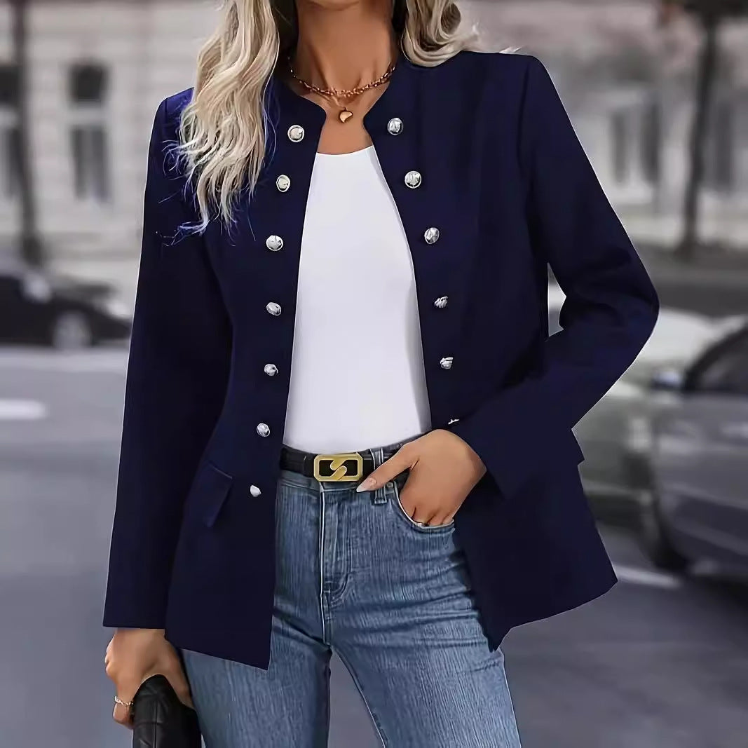 Damen Blazer mit stylishen Druckknöpfen und eleganter Passform ModeGeist