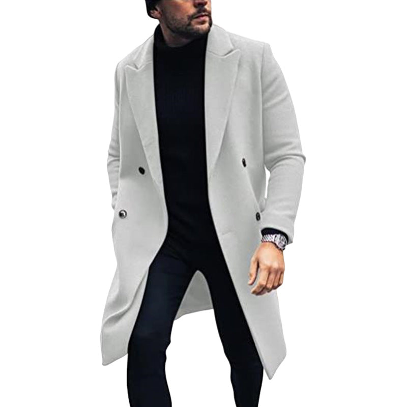Herren moderner Langmantel mit doppelter Knopfreihe und elegantem Revers ModeGeist