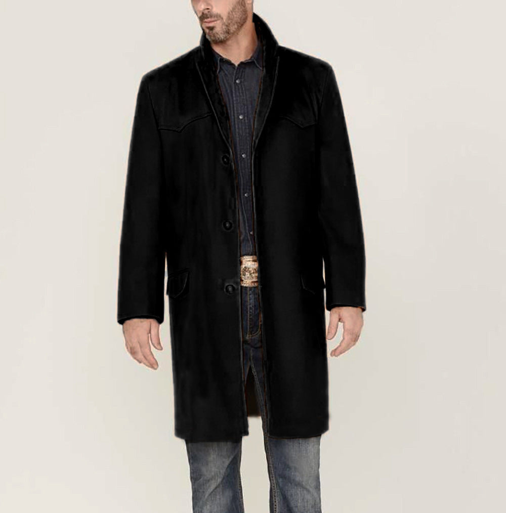 Herren eleganter langärmliger Übercoat mit modernen Akzenten ModeGeist