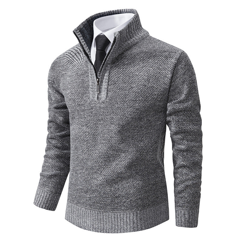 Herren Pullover mit modernem Reißverschluss und strukturierter Oberfläche ModeGeist