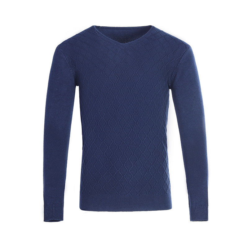 Herren V-Ausschnitt Pullover mit Strukturmuster ModeGeist